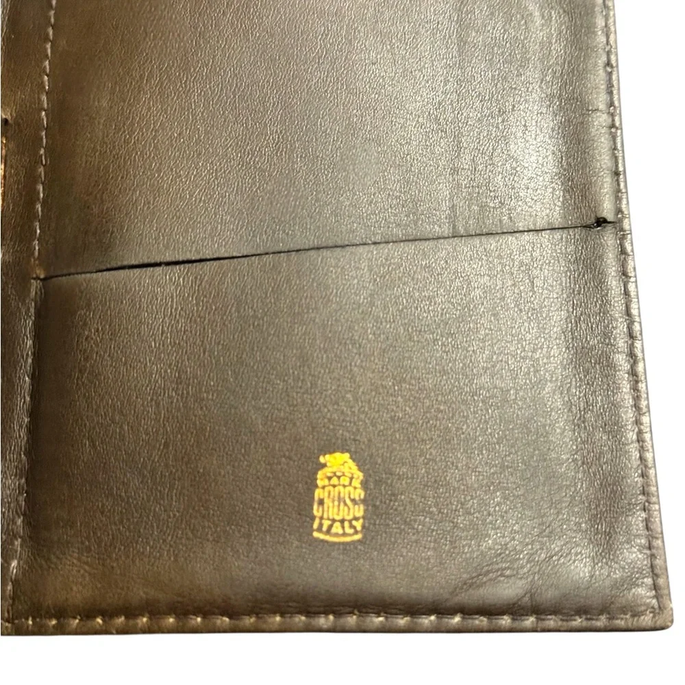 Mark Cross Early 80’s Leather & Canvas Logo Bi-Fold Notepad Holder Unisex